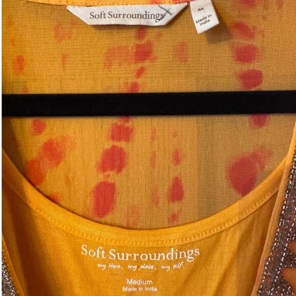 Soft Surroundings 2Pcs Sheer over dress and soft stretchy Cami dress M - Picture 5 of 9